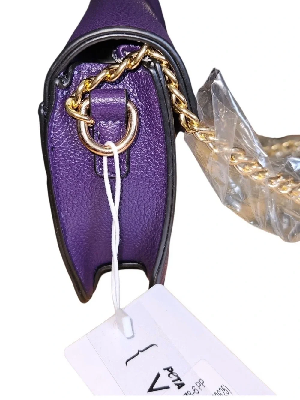 Luxury Purple Crossbody Wallet with Gold Chain